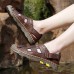 Men Outdoor Cow Split Leather Closed Toe Wearable Beach Casual Handmade Sandals