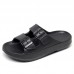 Men Bathroom Slip Resistant Buckle Slip On Soft Soled Outdoor Slippers