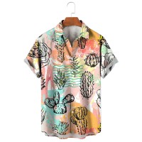 Men's Hawaiian Printed Lapel Short Sleeve Shirt 05011864M